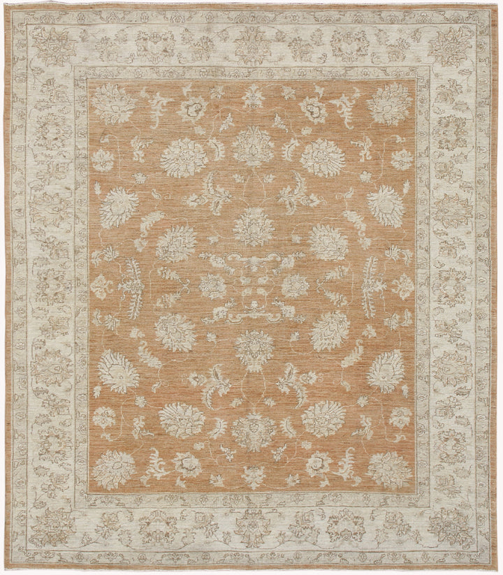 7'x8' Ariana Traditional Agra Design Rug | Brown, Tan & Ivory Hand Knotted Medium Rug