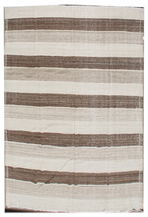 6'x9' Earth Tones Striped Ariana Kilim Rug