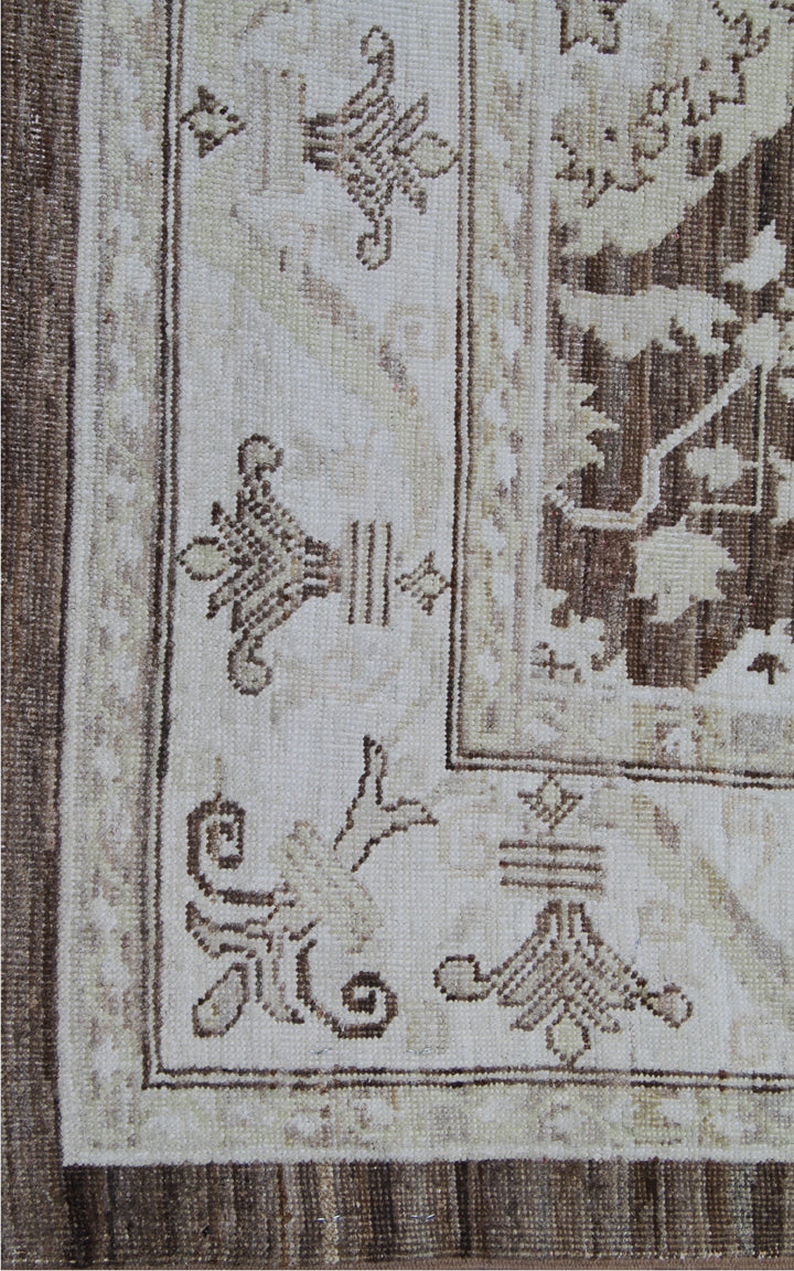6'x9' Ariana Traditional Wool Warm Tone Brown Ivory Area Rug