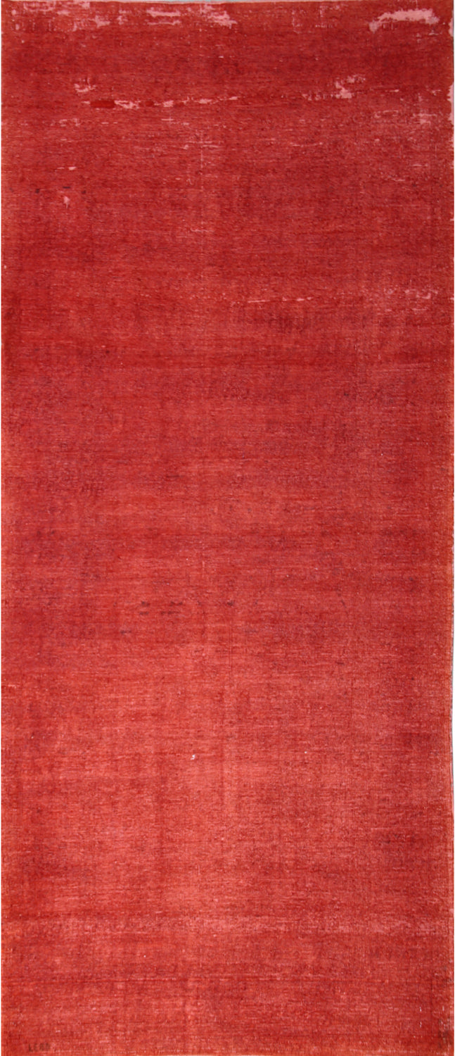 9.10 x  4.02 Orange Red Vintage Style Ariana Over-dye Area Rug