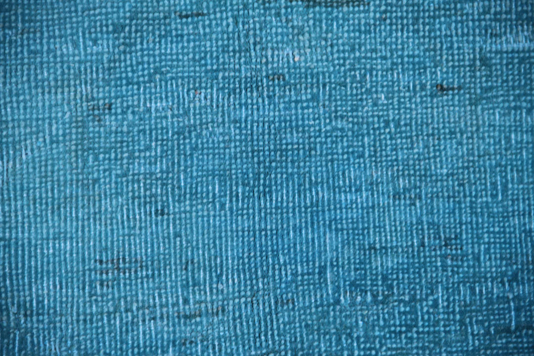 8'x10' Solid Blue Hand-Knotted Overdyed Area Rug