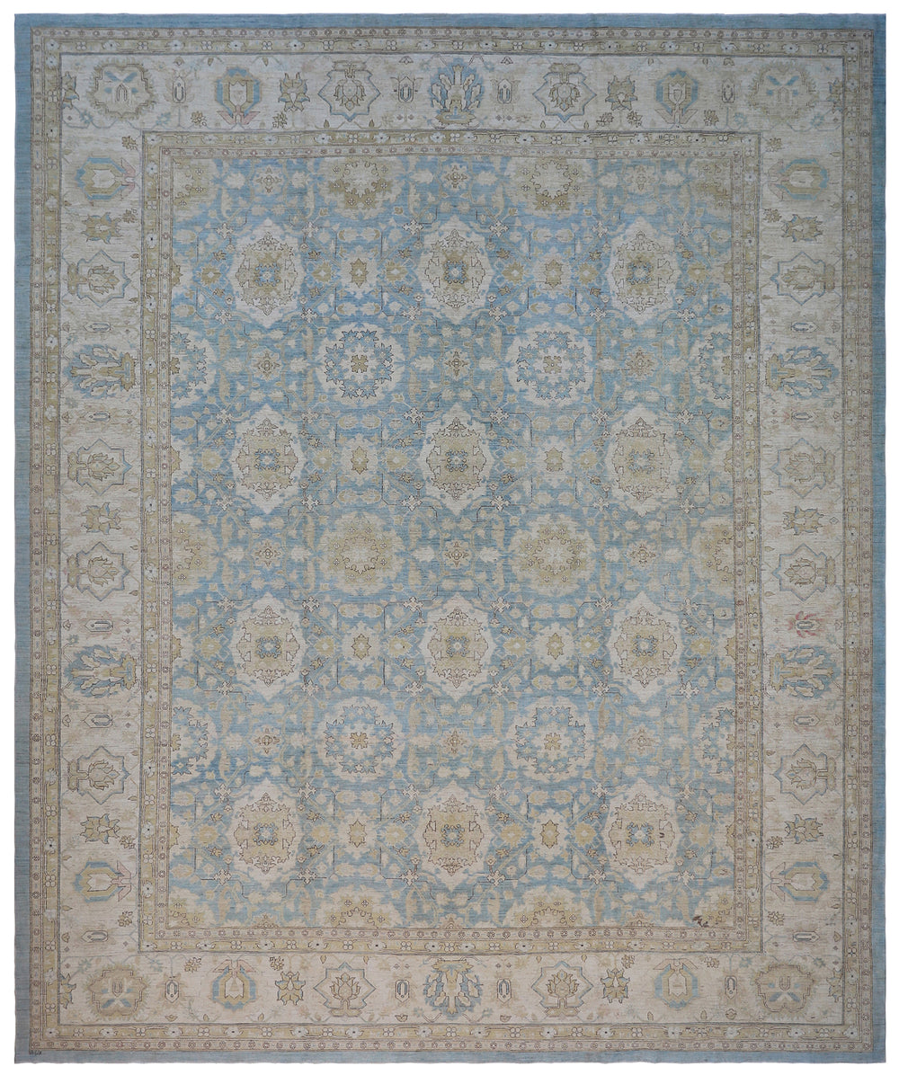 13'x17' Agra Design Large Blue Ariana Traditional Rug