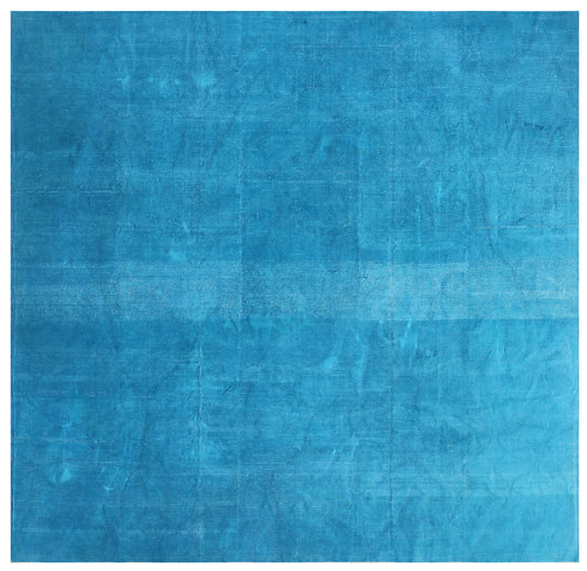 13x13 Contemporary Turquoise Blue Ariana Overdyed Silk Rug