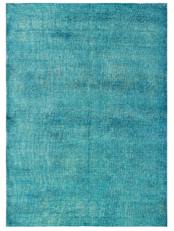 5x6 Solid Turquoise Ariana Over-dye Rug