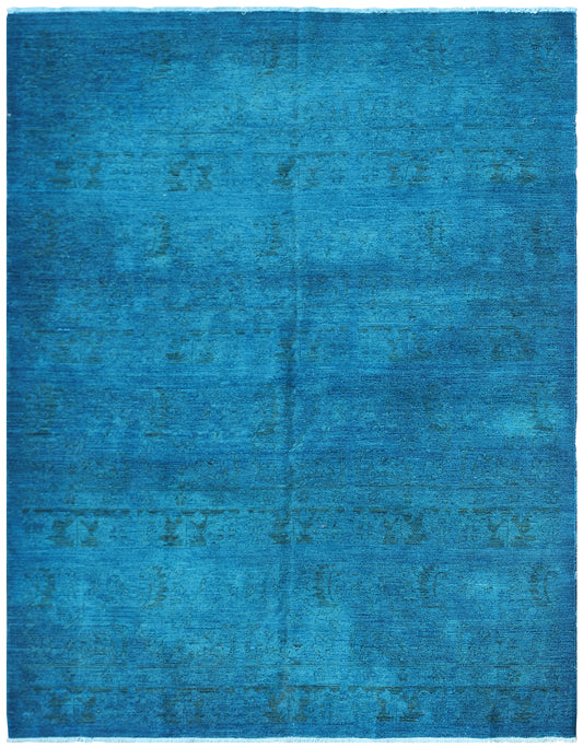 6'x10' Contemporary Blue Modern Persian Design Ariana Overdye Rug