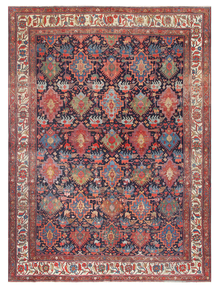 10'x12' Colorful Geometric Antique Bakhtiar Rug