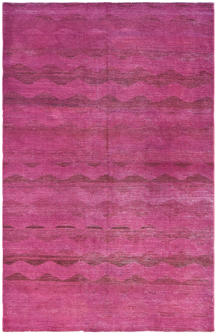 6'x9' Fushia Pink Wavy Ariana Overdyed Rug