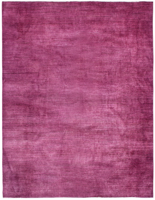 8x9 Magenta Hot Pink Plain Simple Ariana Modern Over-Dye Rug