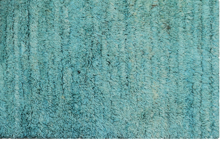 9'x11' Solid Plain Teal Turquoise Blue Barchi Shaggy Wool Rug