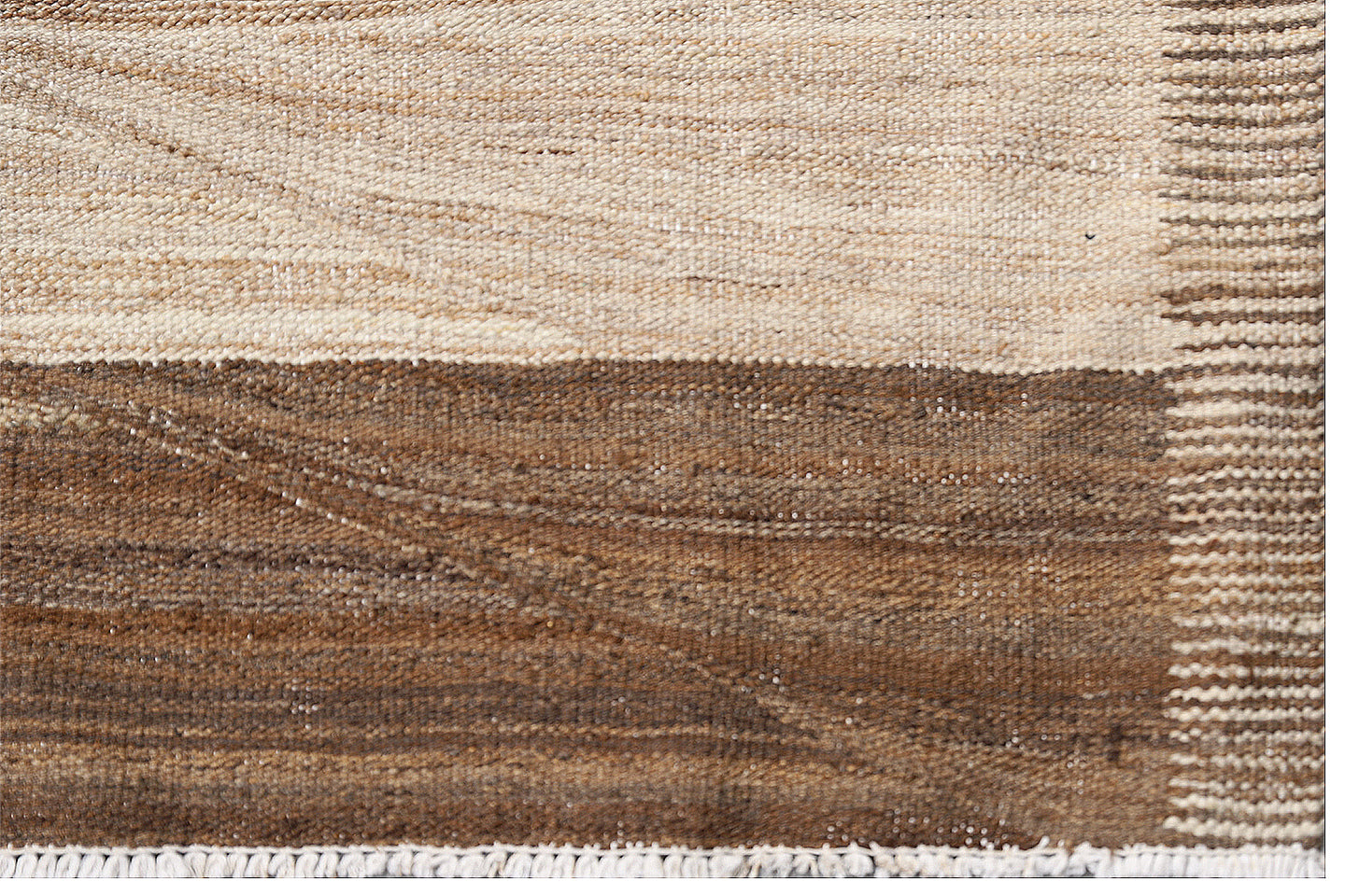 12x18 Large Ariana Striped Brown Ivory Tan Kilim