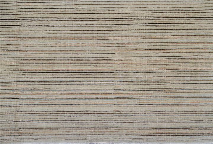 6'x9' Hand Knotted Thin Earth Tone Stria Design Ariana Modern Rug