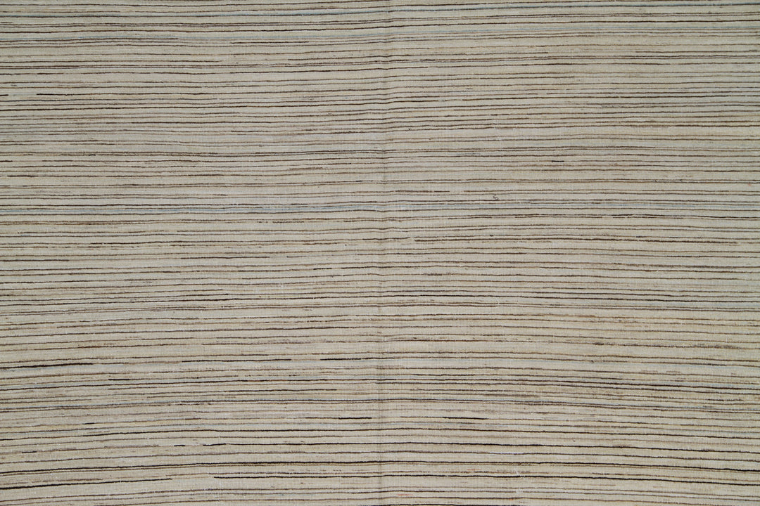 6'x9' Hand Knotted Thin Earth Tone Stria Design Ariana Modern Rug