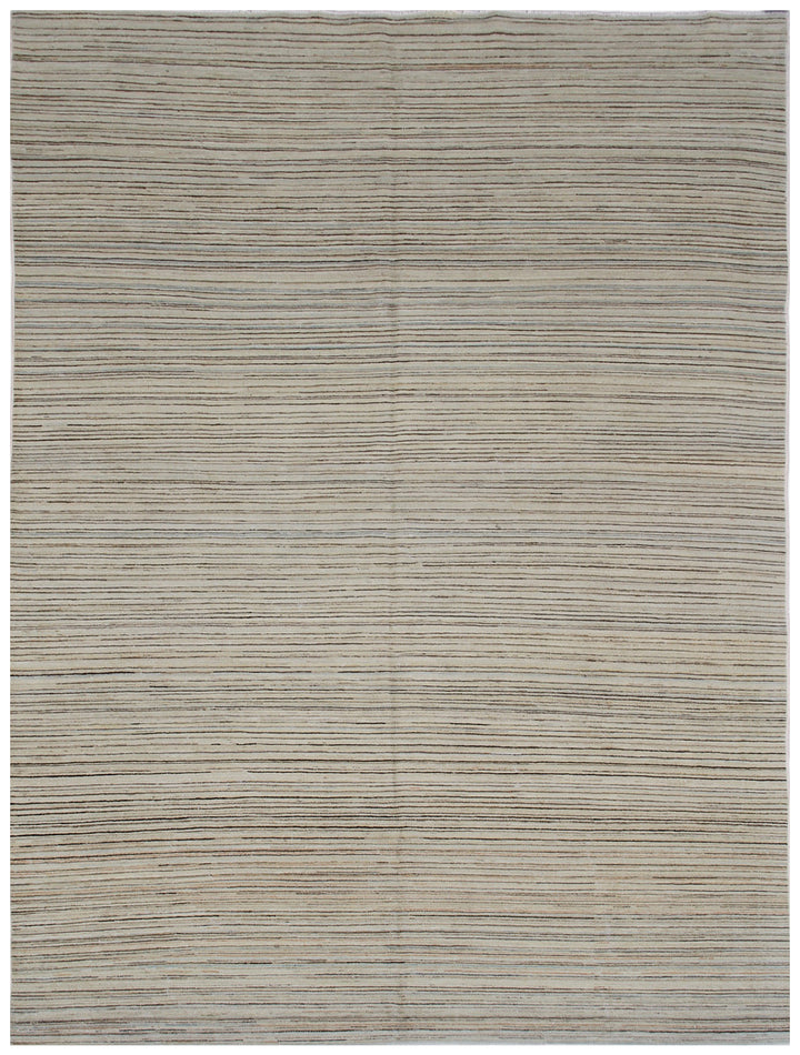 6'x9' Hand Knotted Thin Earth Tone Stria Design Ariana Modern Rug