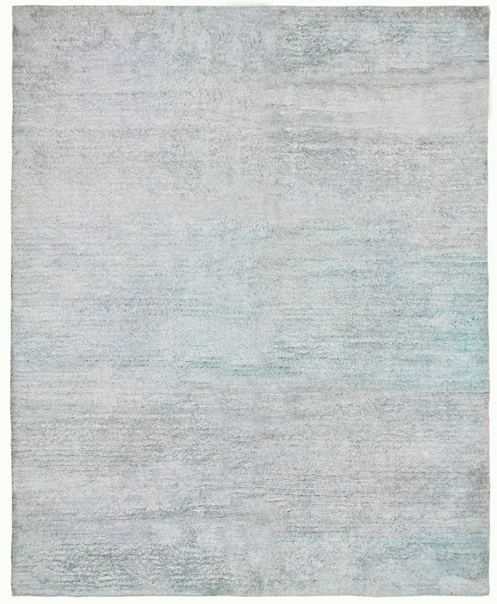 8'x11' Light Blue Cotton Pile Shaggy Ariana Barchi Wool Area Rug