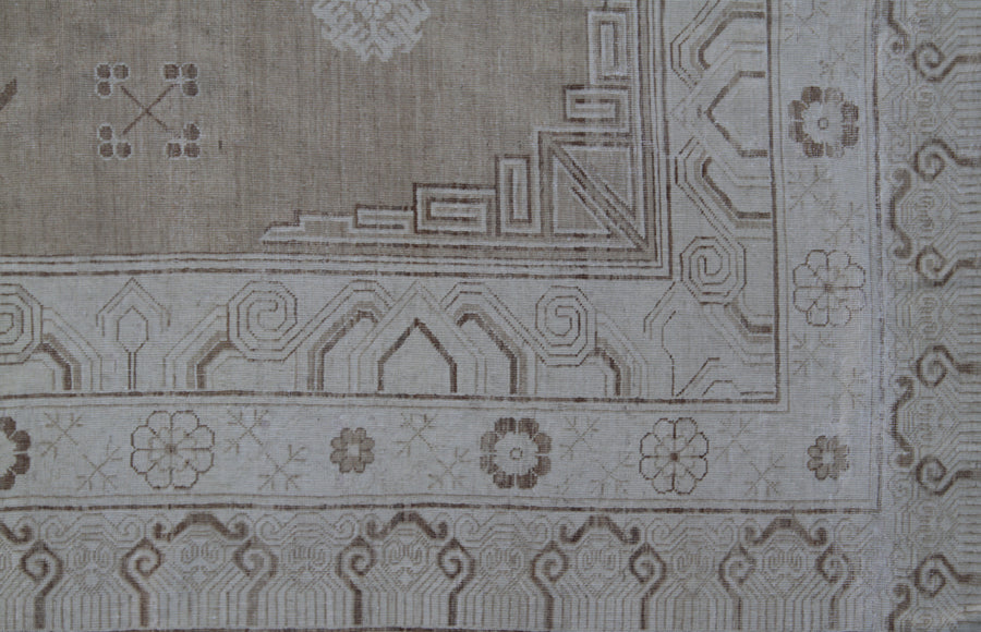 12'x16' Large Ariana Samarkand Medallion Brown Ivory Design Rug