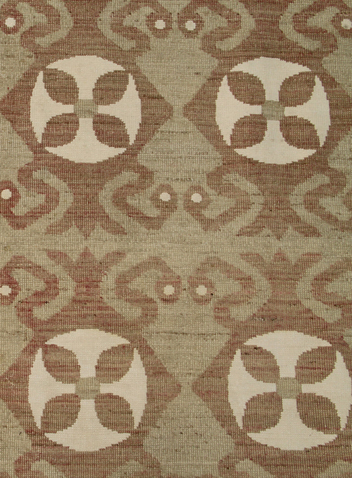 8'x10' Hand-knotted Soft Green Wool With Cotton Ariana Transitional Rug