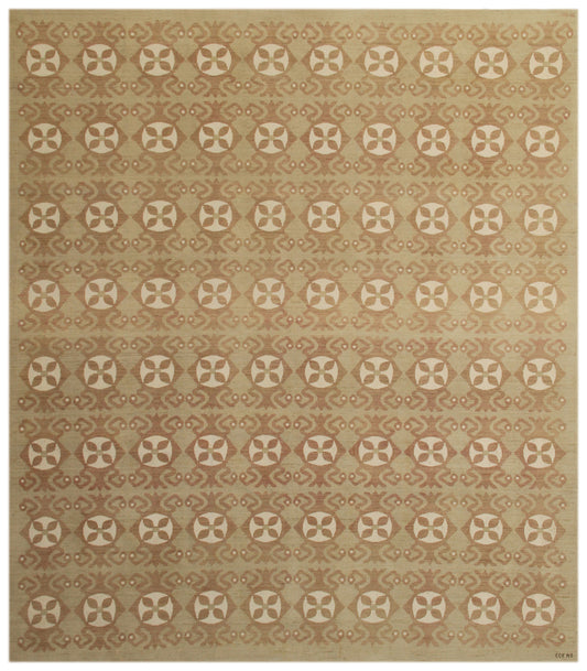 8'x10' Hand-knotted Soft Green Wool With Cotton Ariana Transitional Rug
