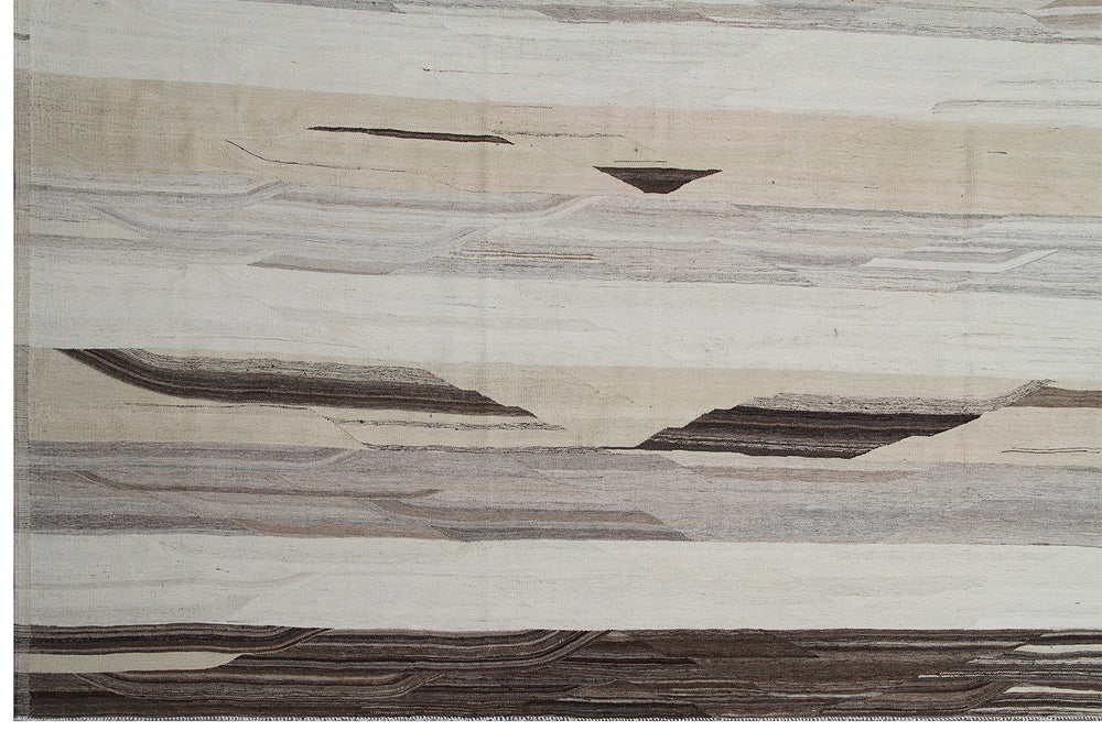 14'x18' Ariana large Striped Earth Tone Handmade Kilim Rug