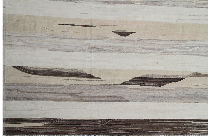 14'x18' Ariana large Striped Earth Tone Handmade Kilim Rug
