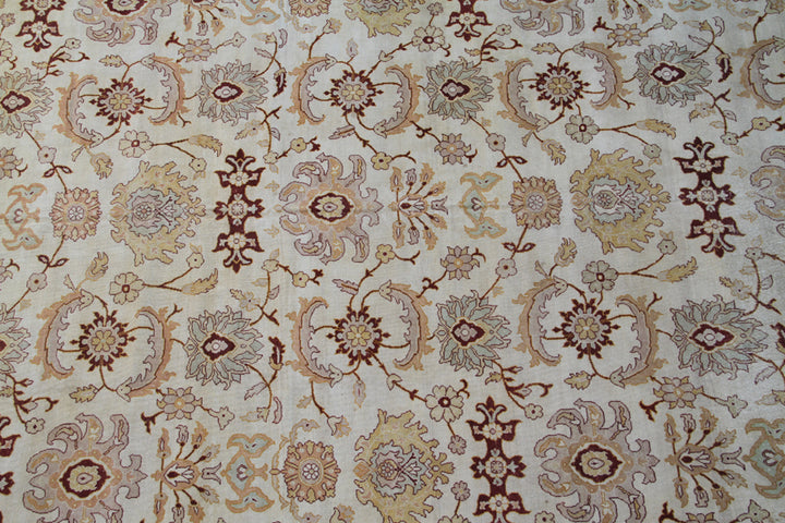 Large Ivory and Gold Sultanabad Design Ariana Traditional Rug