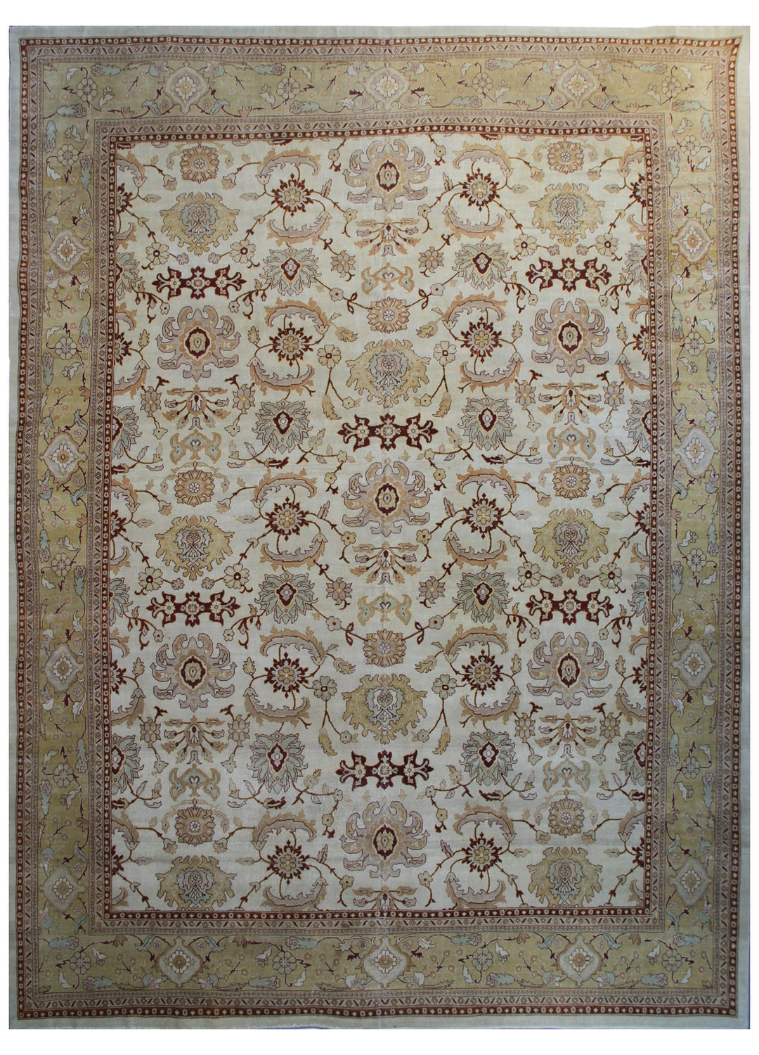 Large Ivory and Gold Sultanabad Design Ariana Traditional Rug