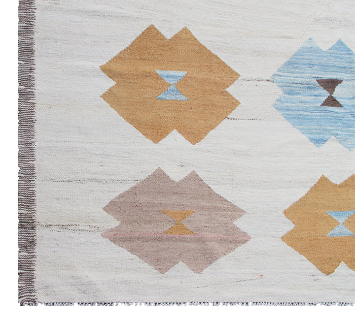 14'x22' Afghan Kilim | Large Soft Colors White Field Ariana Kilim Rug