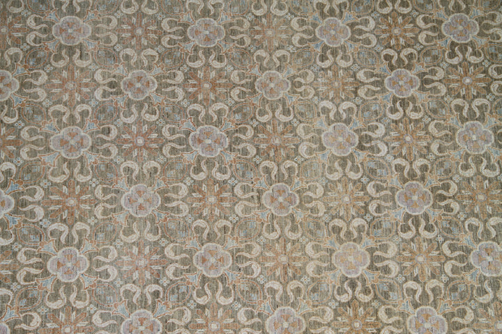 14'x24' Palace-Size Ariana Samarkand / Khotan Rug – Olive Green Medallion Design