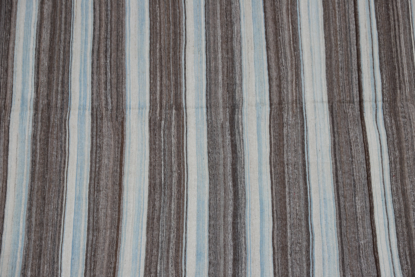 6x9 Ariana Striped Soft Blue Brown Ivory Kilim