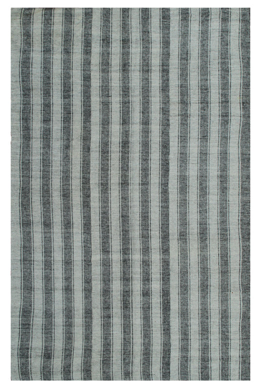 6x9 Grey Vintage Turkish Handwoven Flat Weave Kilim Textile
