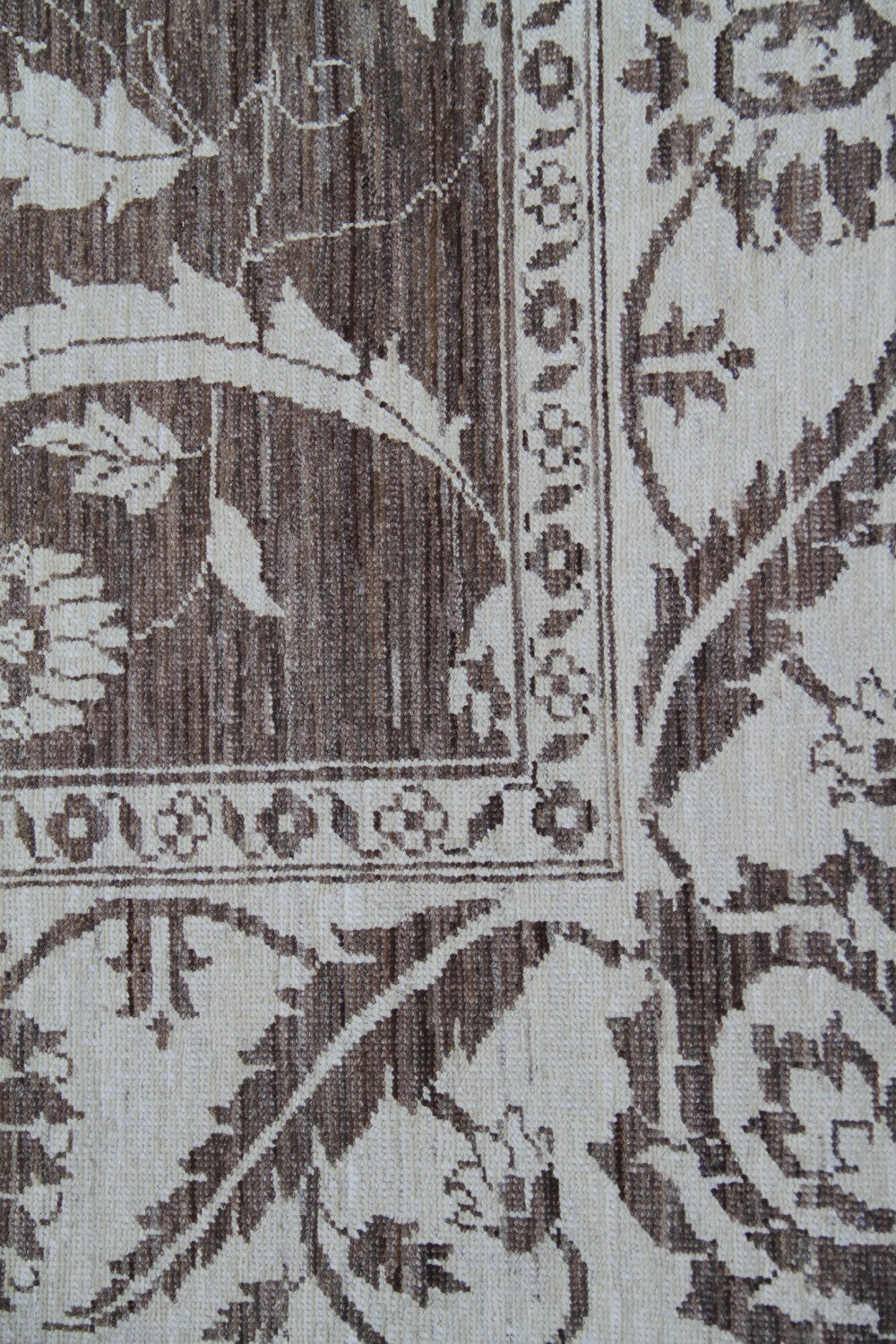 6'x9' Ariana Traditional Dark Brown Beig Wool Area Rug