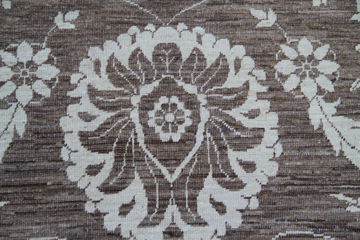 6'x9' Ariana Traditional Dark Brown Beig Wool Area Rug