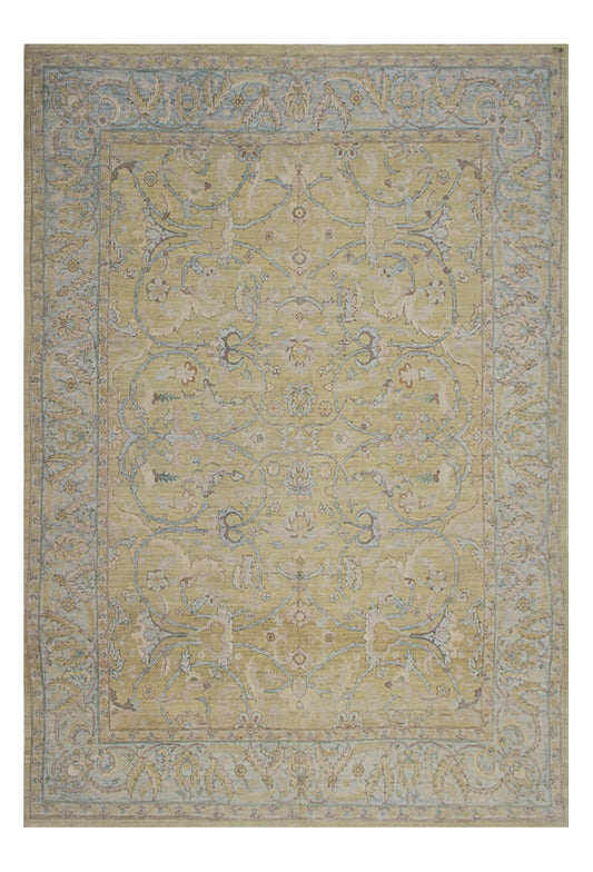 8'x10' Gold Polonaise Design Ariana Luxury Collection Hand-knotted Area Rug