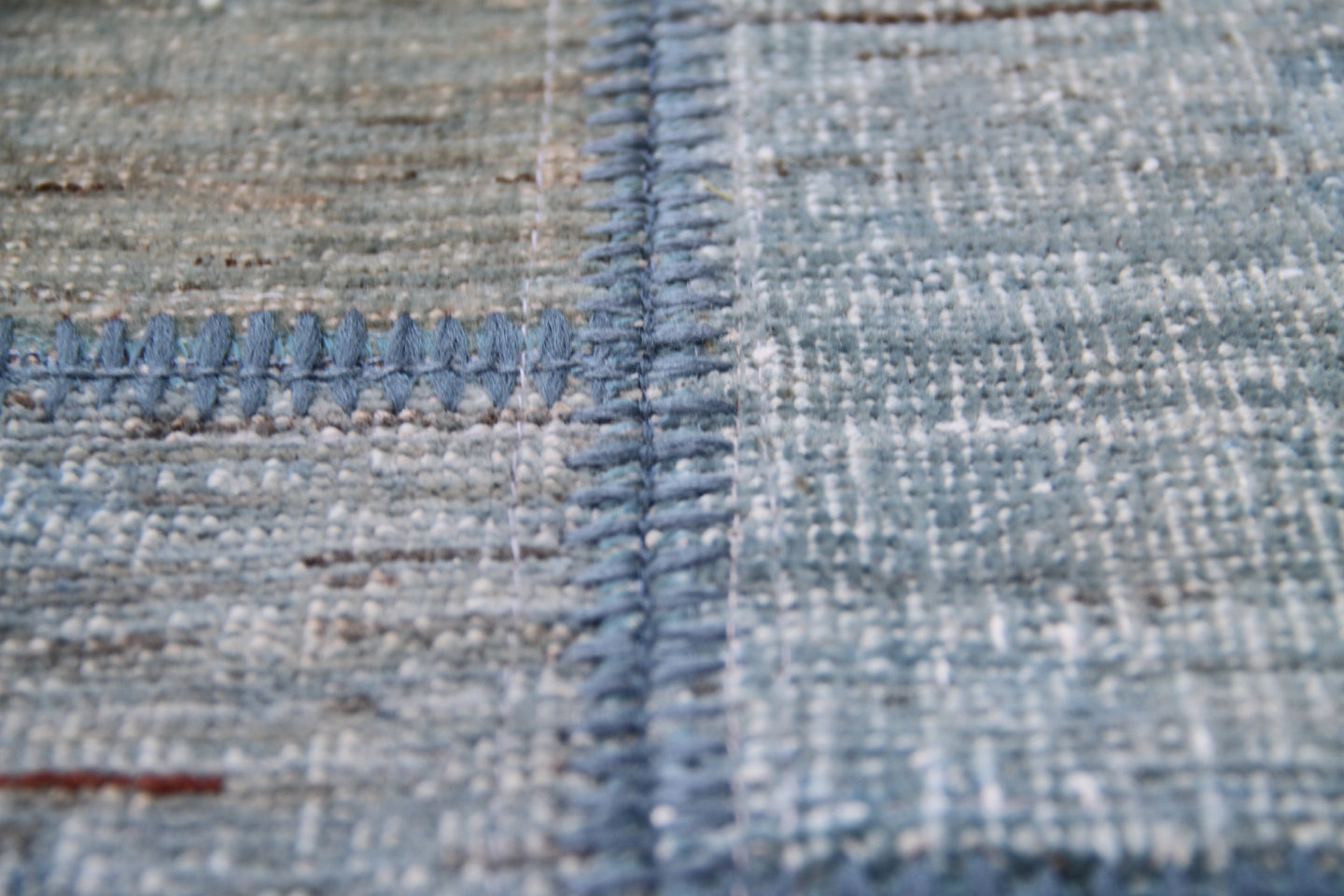 7'x10' Blue Gray Ariana Patchwork Overdyed Rug