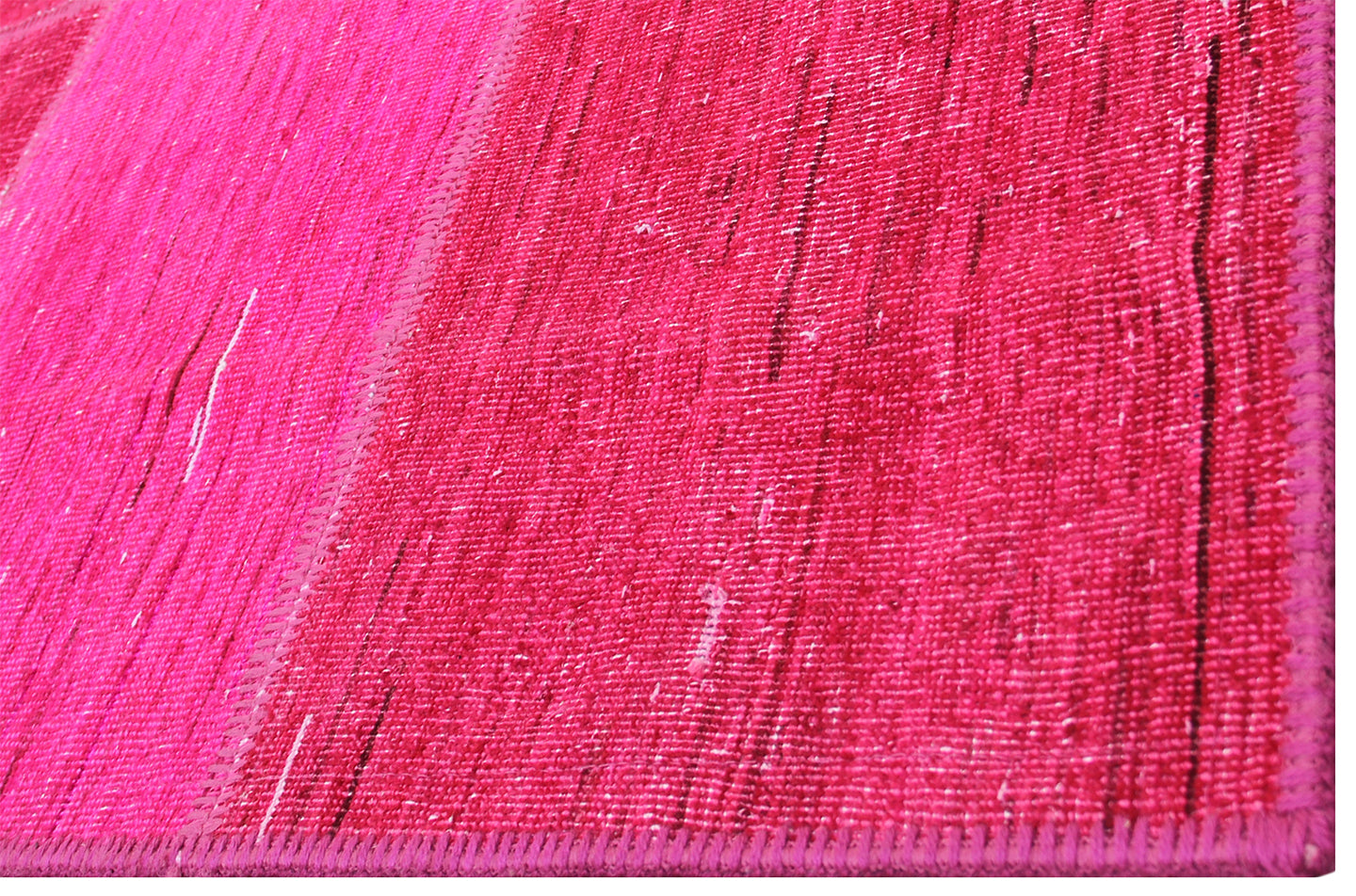 7'x10' Vibrant Hot Pink Ariana Patchwork Overdyed Area Rug