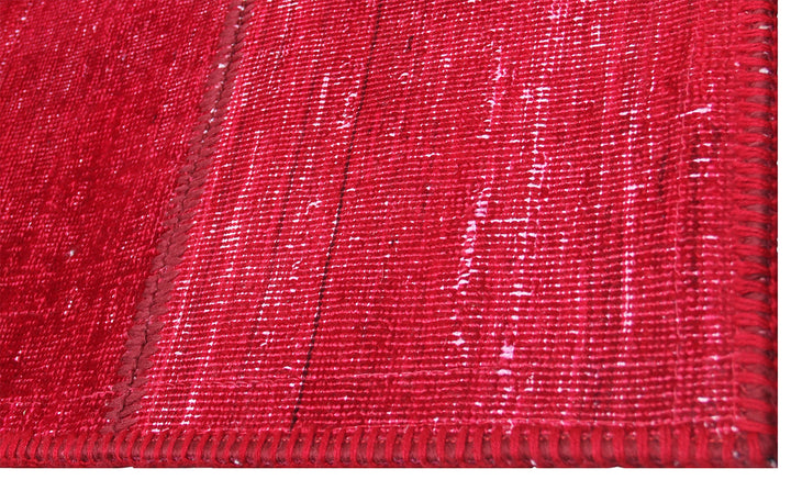 7'x10' Red Ariana Patchwork Overdyed Wool Rug