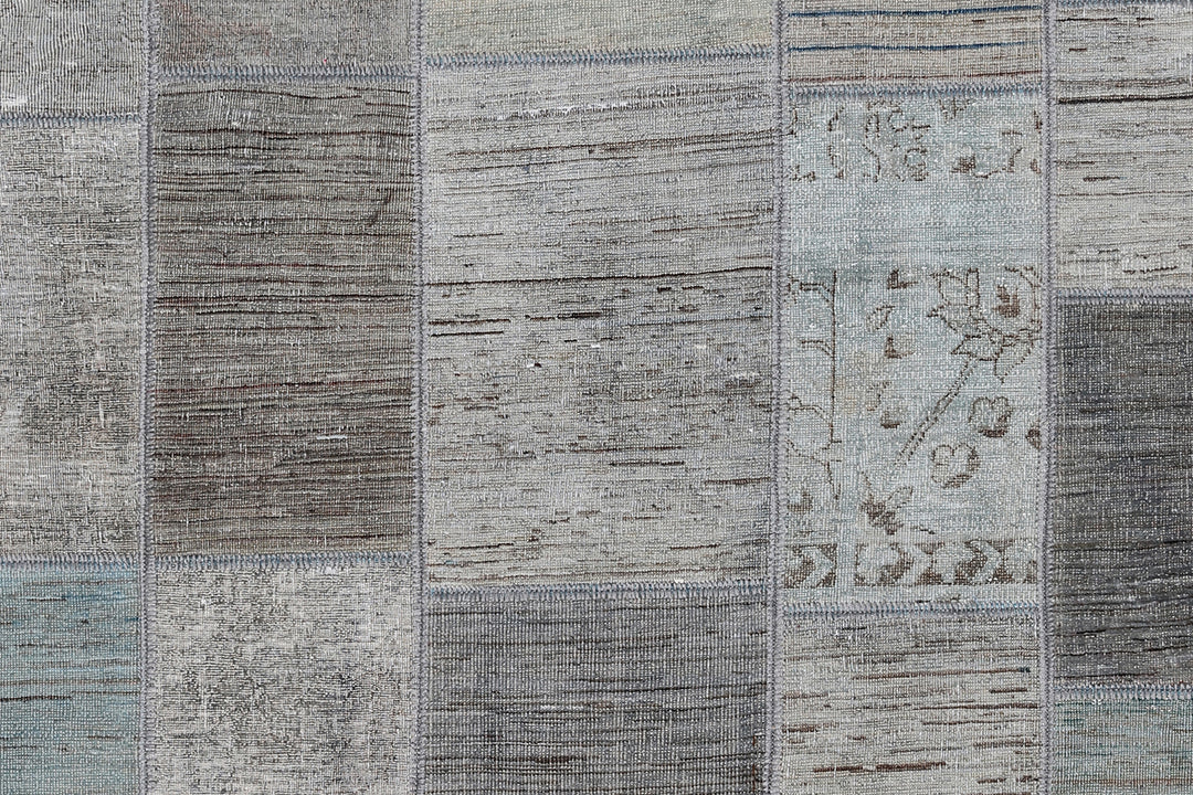 6'x8' Grey Ariana Patchwork Wool Area Rug