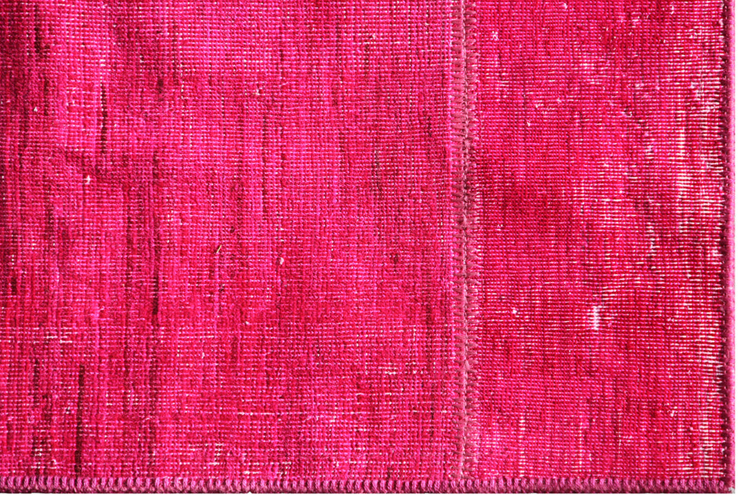 6'x8' Hot Pink Ariana Patchwork Overdyed Wool Area Rug