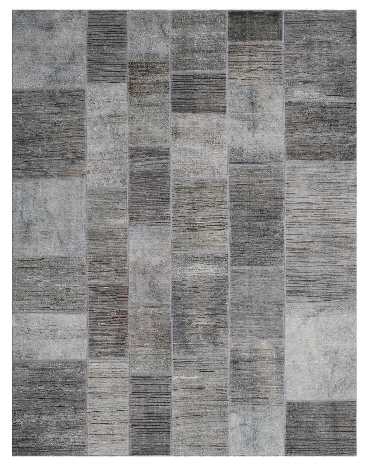 8'x10' Gray Ariana Patchwork Wool Rug