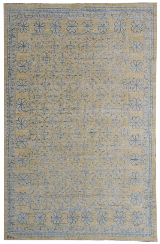 6x9 Gold and Blue Samarkand Design Ariana Samarkand Rug