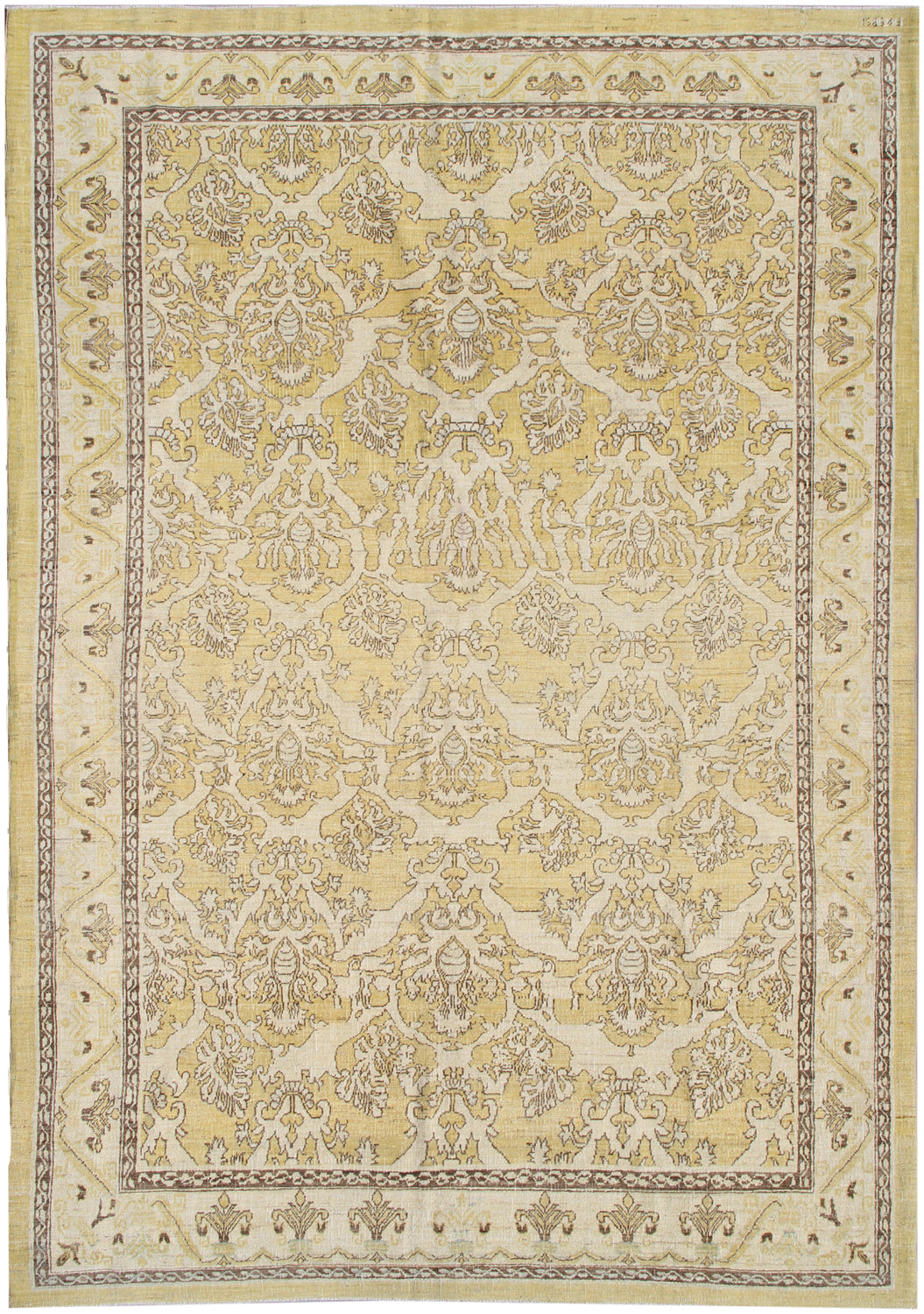 6'x9' Ariana Fine Traditional Gold Ivory Spanish Design Hand Knotted Wool Rug