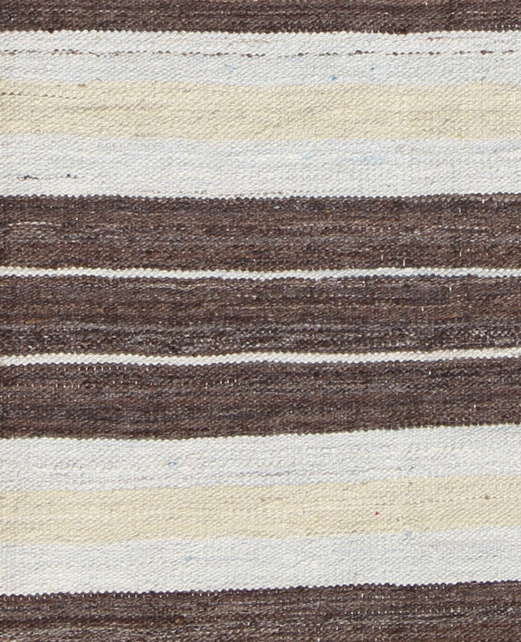 8'x10' Earth Tone Hand Woven Striped Ariana Kilim Area Rug