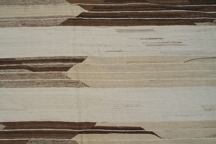 15'x19' Large| Striped Earth Tone| Ariana Hand-knotted Kilim Rug
