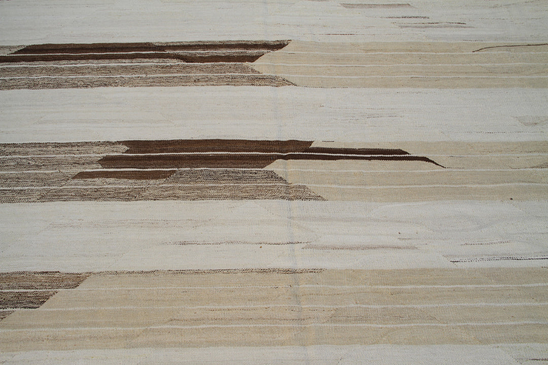 15'x19' Large| Striped Earth Tone| Ariana Hand-knotted Kilim Rug