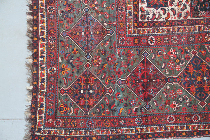 Antique Persian Shiraz Rug | Large Tribal Wool Rug