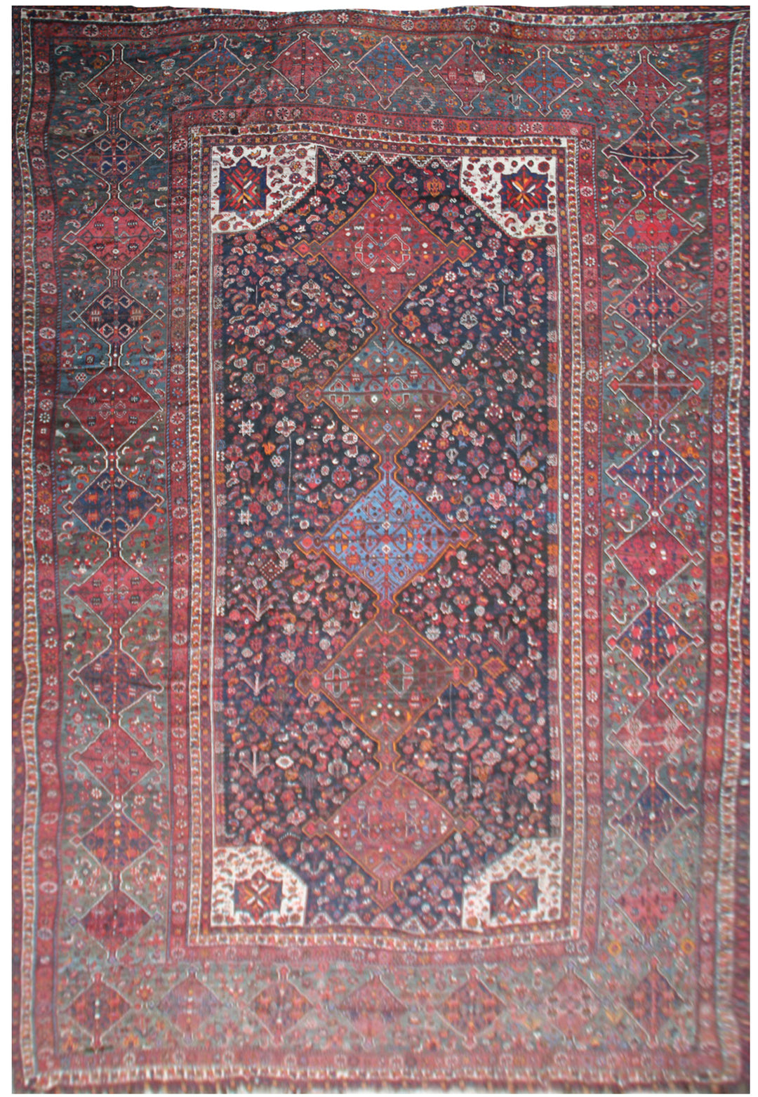 Antique Persian Shiraz Rug | Large Tribal Wool Rug