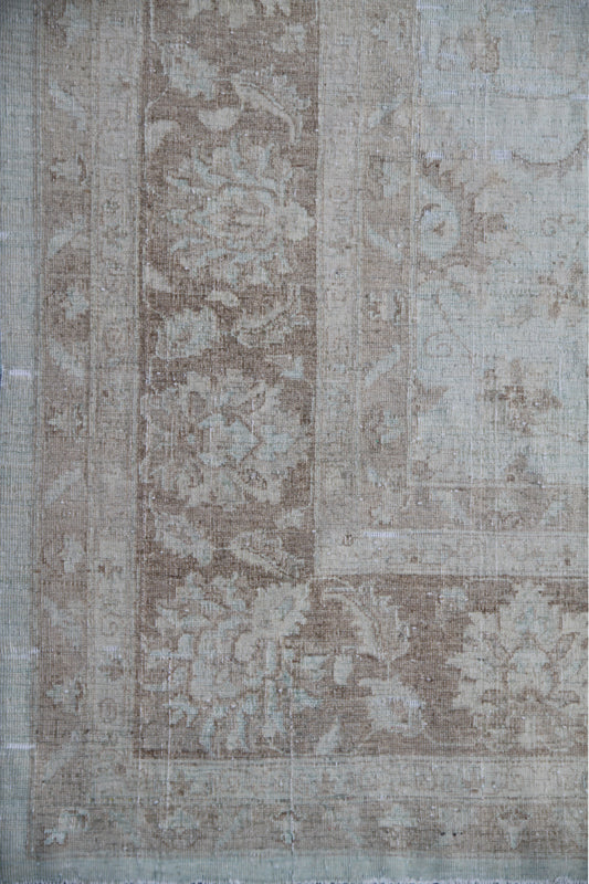 9'x12' Pale Ice Blue Brown Persian Design Contemporary Ariana Vintage Collection Rug