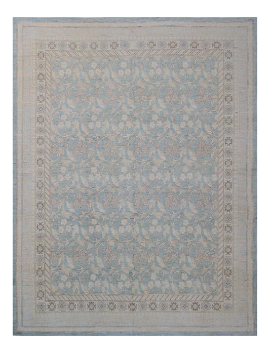9.11 x  8.00 Fine Quality Hand Knotted European Design Ariana Transitional Area Rug