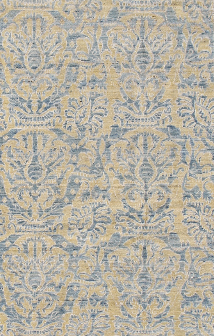 6x9 Spanish Design  Gold And Blue Ariana Transitional