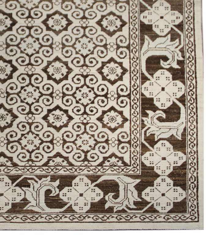 6'x9' Ariana Samarkand Geometric Brown Ivory Rug