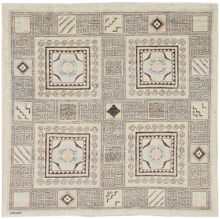 6'x6' Fine Small Square Ariana Transitional Geometric Wool Rug